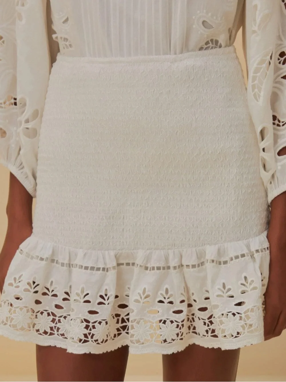 FARM Rio White Richelieu Mini Skirt - Picture 4 of 5